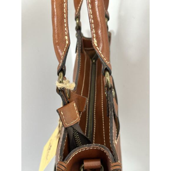 Patricia Nash Cognac Laser Cut Podesta Tooled Leather Satchel Hand Bag NEW - Picture 7 of 12